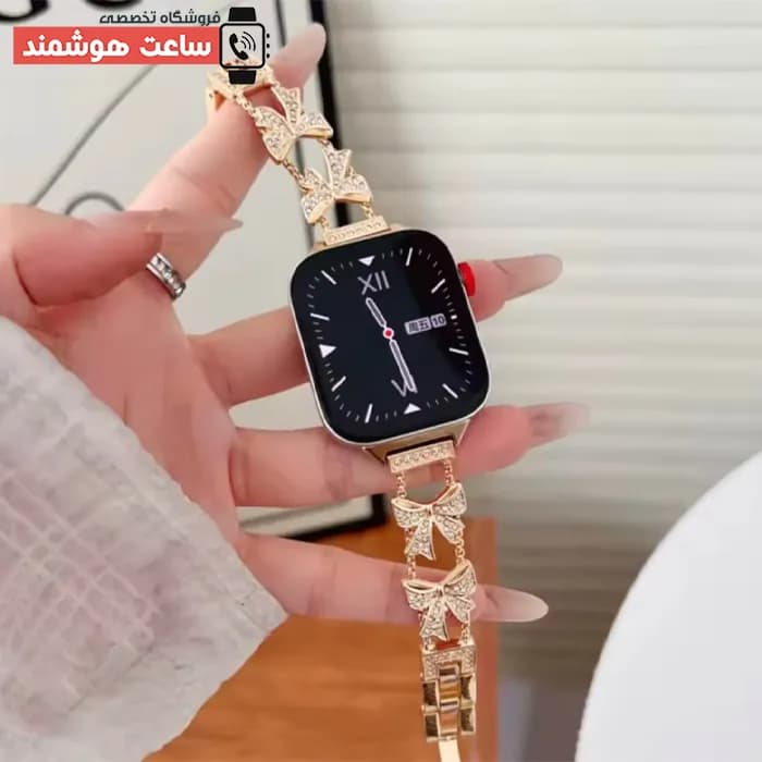 بند اپل واچ دیاموند پاپیون مینیمال کد 20885 — تصویر ۴