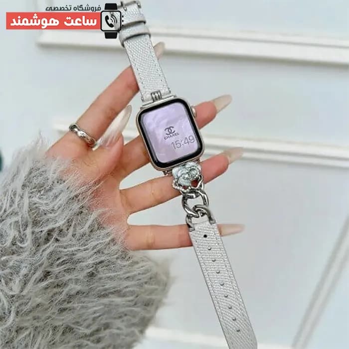 بند اپل واچ چرم و کارتیر گل شنل کد 20889 — تصویر ۵