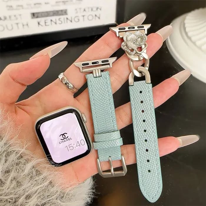 بند اپل واچ چرم و کارتیر گل شنل کد 20889 — تصویر ۲