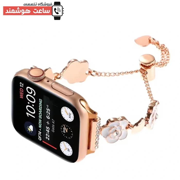 بند اپل واچ دیاموند گل شنل مینیمال کد 20891 — تصویر ۶