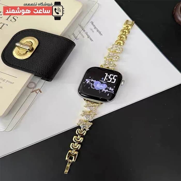 بند اپل واچ دیاموند قلب مینیمال ۲ کد 20892 — تصویر ۶