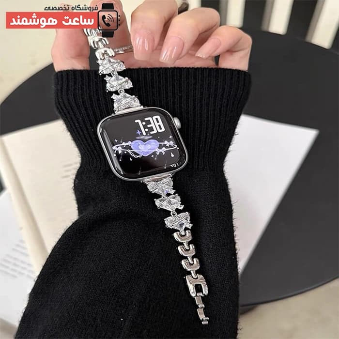 بند اپل واچ دیاموند قلب مینیمال ۲ کد 20892 — تصویر ۷