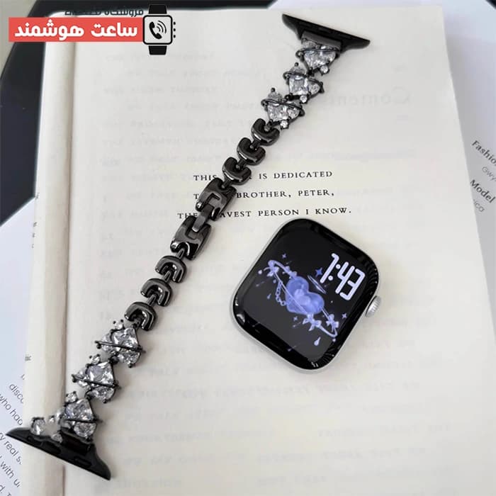 بند اپل واچ دیاموند قلب مینیمال ۲ کد 20892 — تصویر ۴