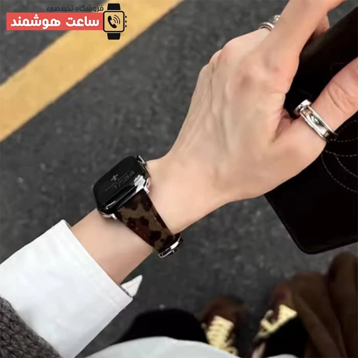 بند اپل واچ مخمل پلنگی کد 20916 — تصویر ۴