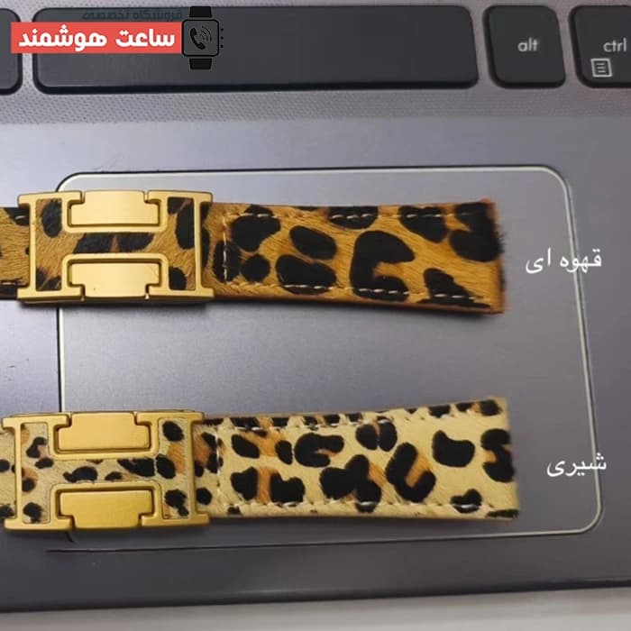 بند اپل واچ چرم قفل هرمس پلنگی کد 20919 — تصویر ۳