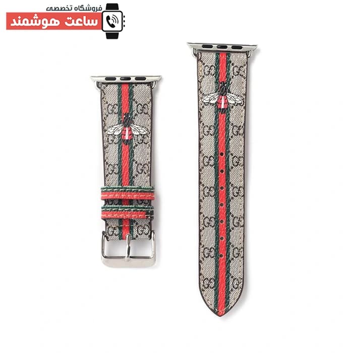 بند اپل واچ چرم گوچی زنبور کد 20921 — تصویر ۳