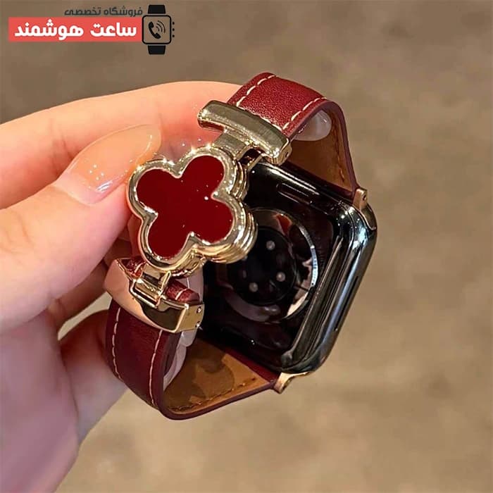 بند اپل واچ چرم قفل ون کلیف کد 20938 — تصویر ۶