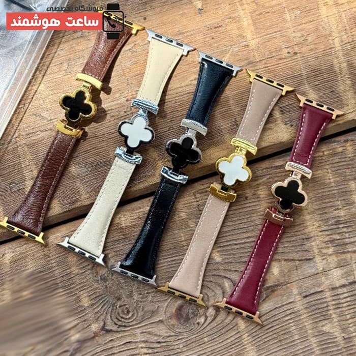 بند اپل واچ چرم قفل ون کلیف کد 20938 — تصویر ۳