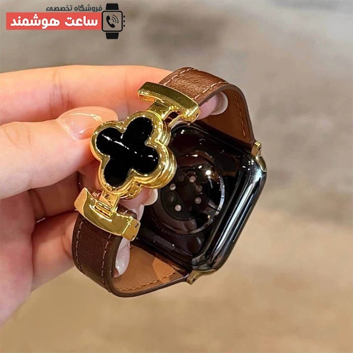 بند اپل واچ چرم قفل ون کلیف کد 20938 — تصویر ۵