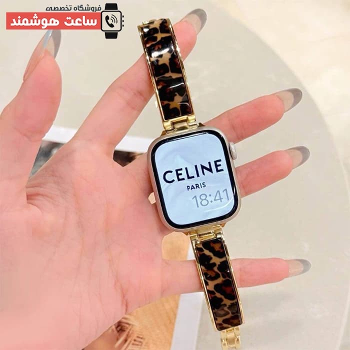 بند اپل واچ بنگل هرمس پلنگی کد 20940 — تصویر ۵