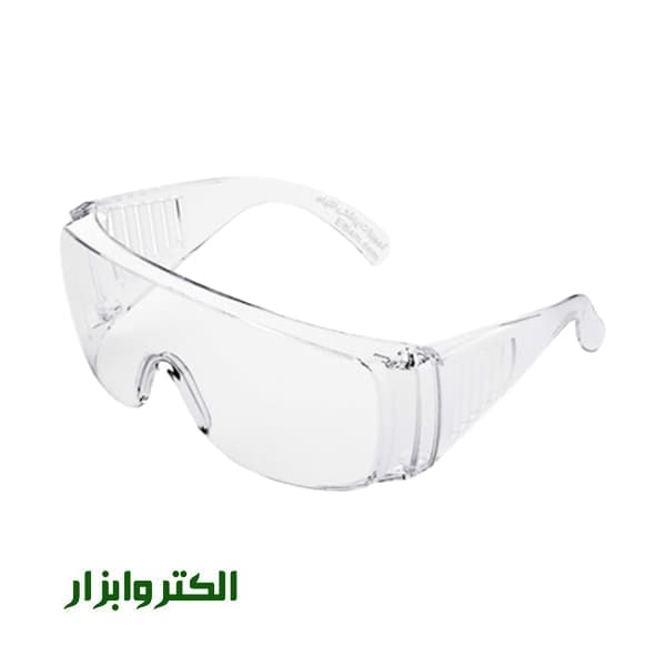 عینک ایمنی تک پلاست مدل کرکره ای سفید