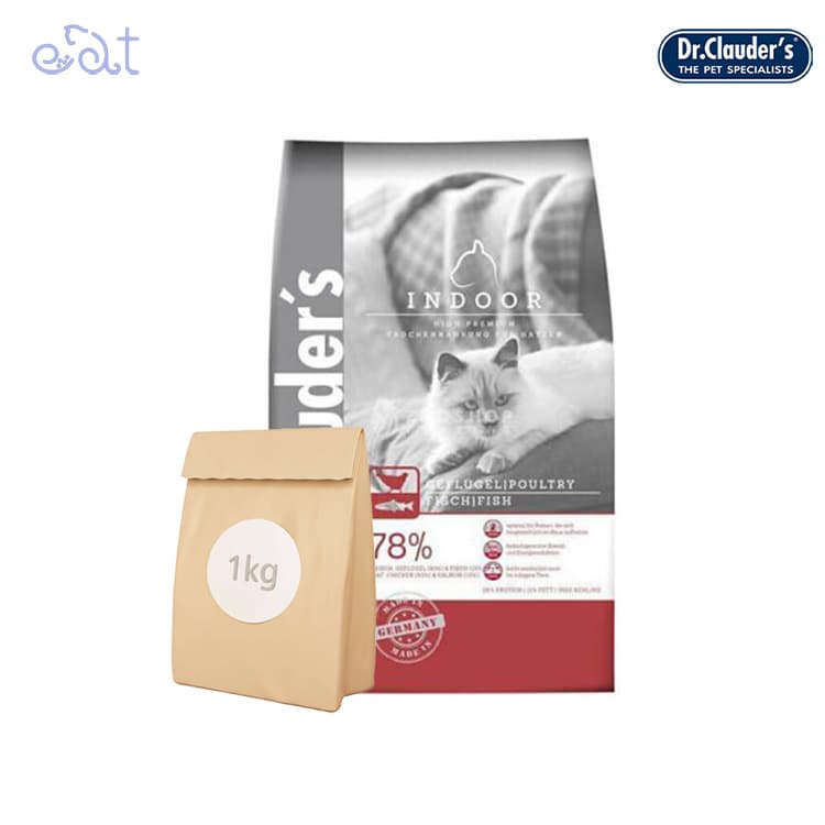 غذای خشک گربه ایندور دکتر کلادرز مدل Dr.Clauders Indoor Dry Food بسته 1 کیلوگرمی