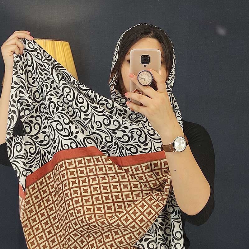 شال طرح دار حاشیه وسط