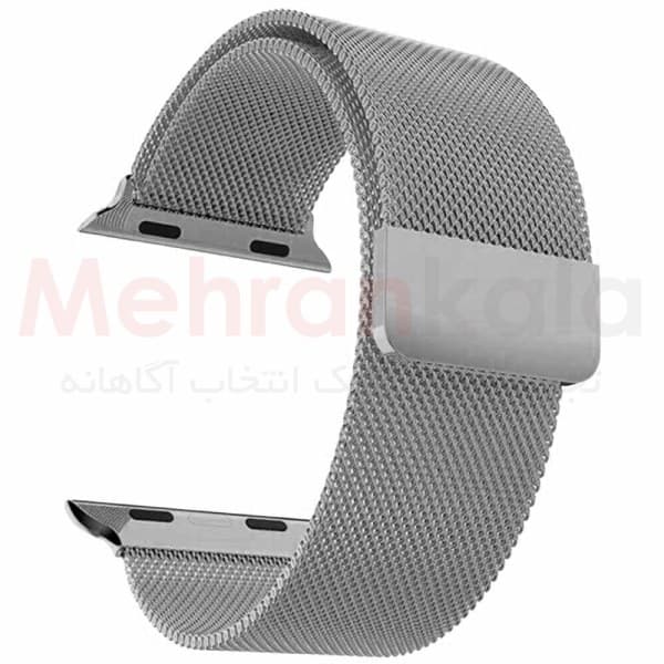 بند استیل اپل واچ میلانس مدل Graphite مناسب اپل واچ 44/45/49 میلی متری