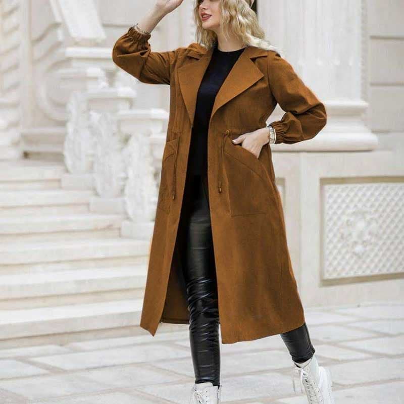 پالتو یقه انگلیسی کمر گت دار