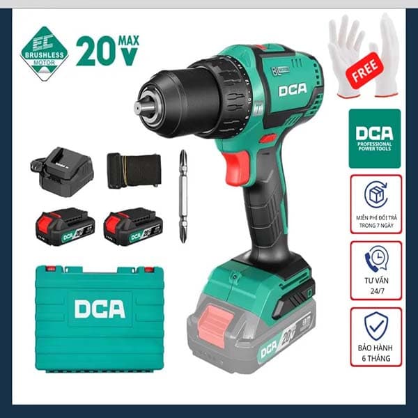 دریل شارژی براشلس دی سی ای 20 ولت مدل ADJZ05-13 DCA — تصویر ۳