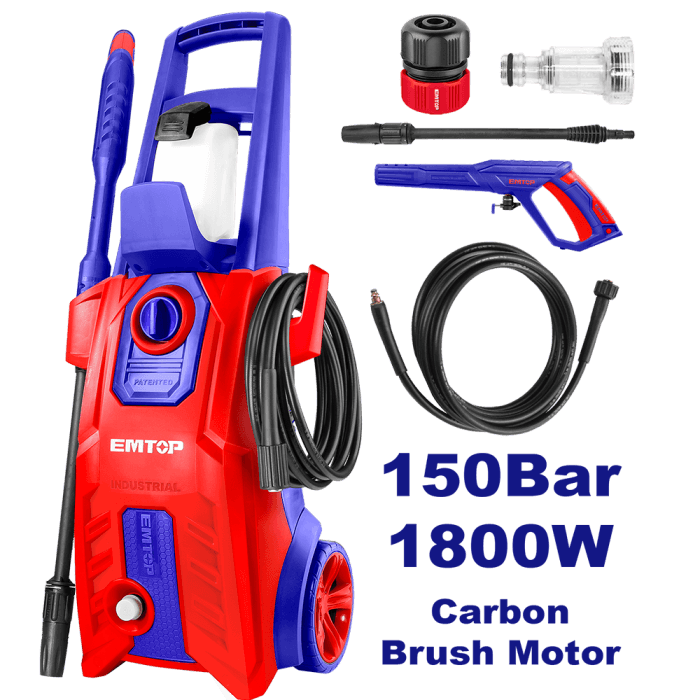 NETTOYEUR HAUTE PRESSION ÉLECTRIQUE, 1 800 WATTS, 110-120 VOLTS, PRESSION MAX. 150 BARS 2 200 PSI — تصویر ۲