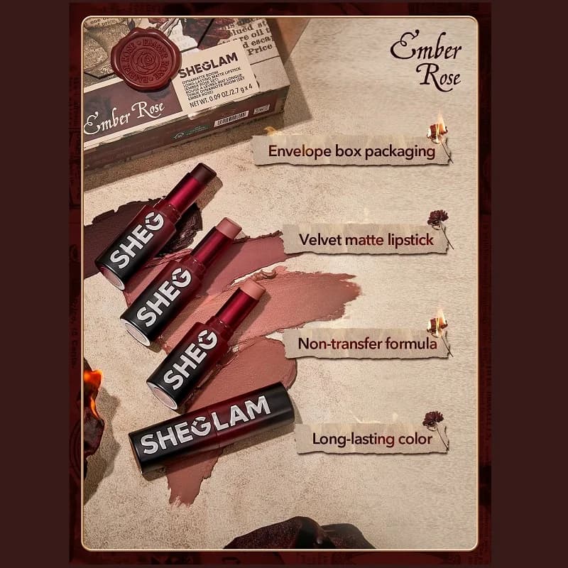 ست رژلب جامد 4 عددی سری Ember Rose — تصویر ۵