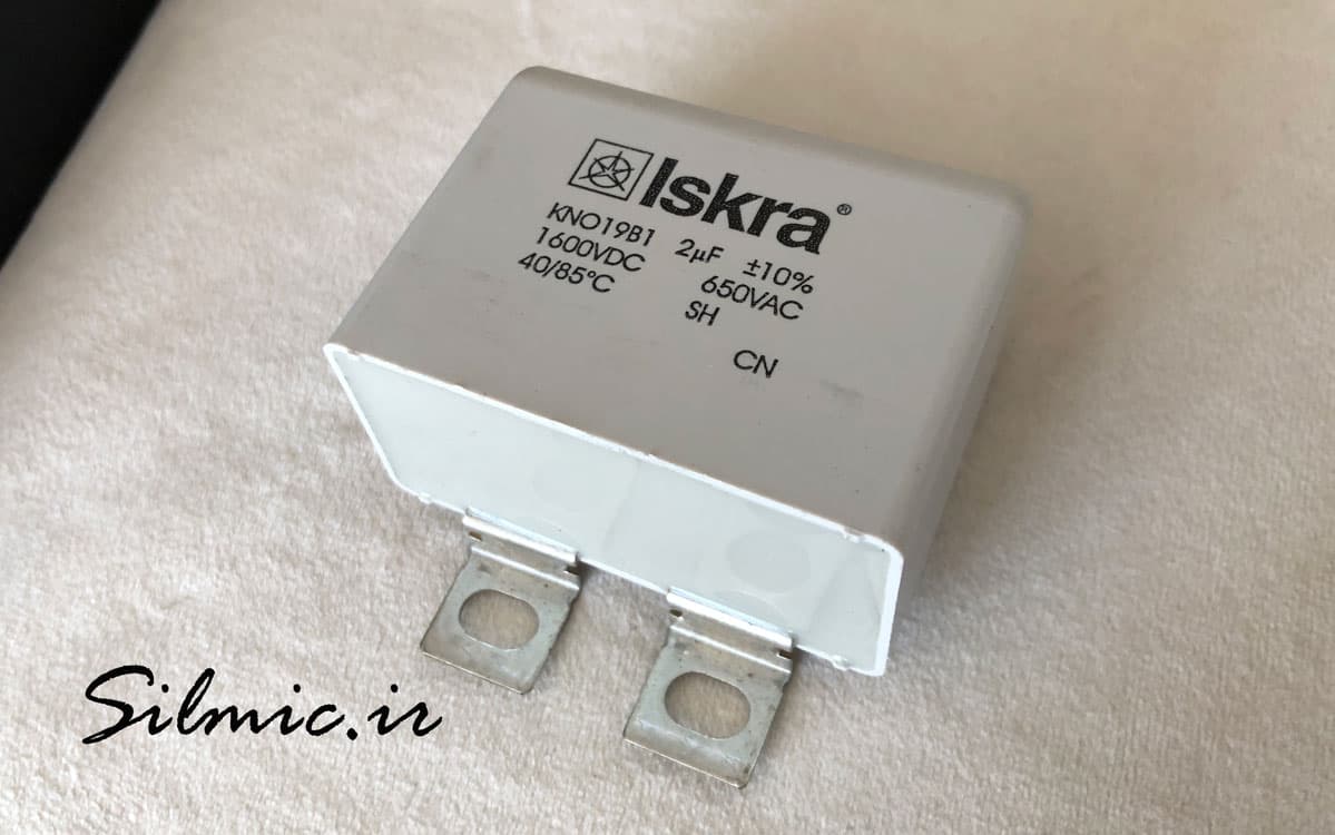 خازن اسنابر 2 میکرو فاراد 1600 ولت ساخت ISKRA اسلوونی های فرکانس