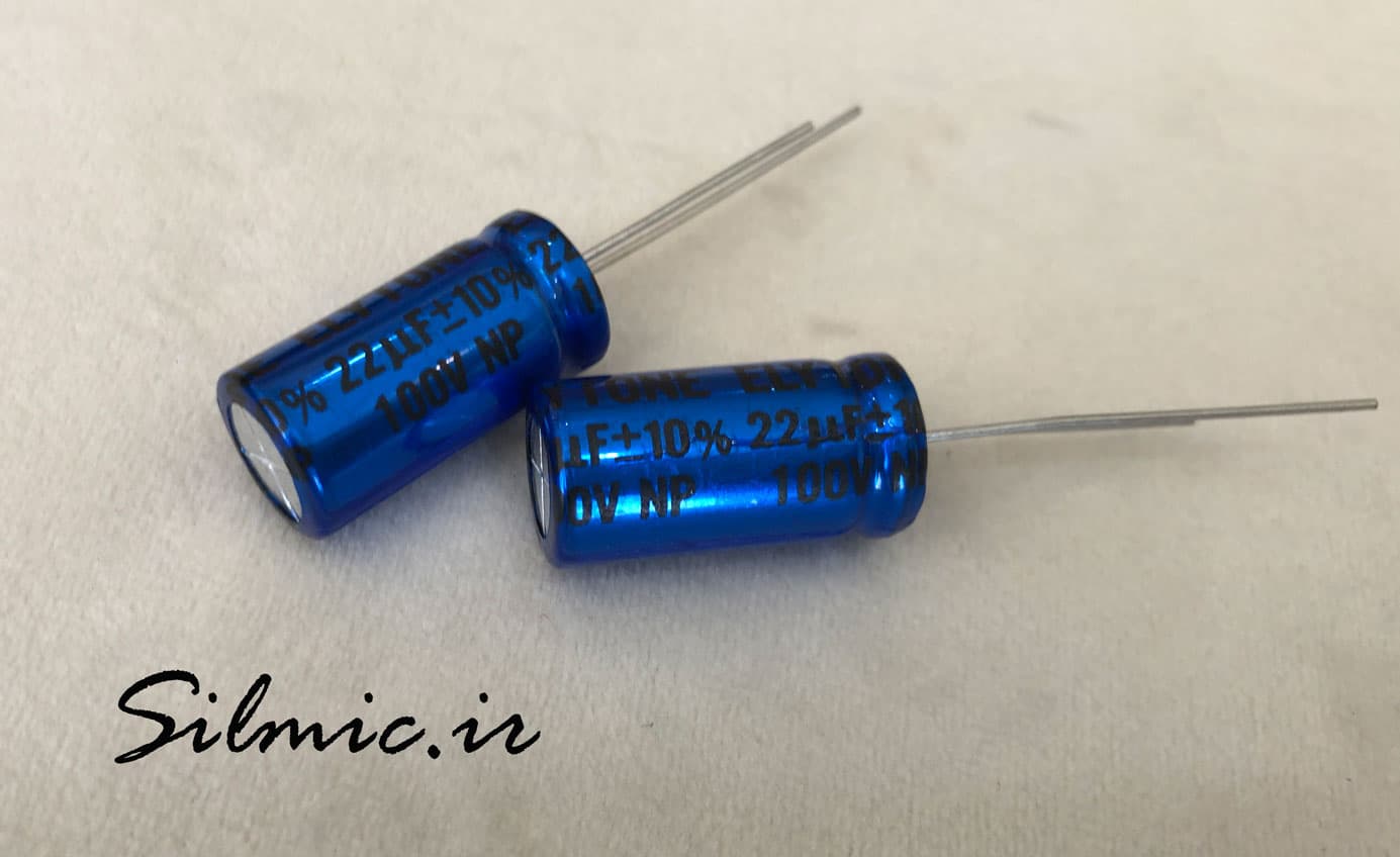 خازن کراس اور بی پلار 22 میکرو فاراد 100 ولت ELYTONE تایوان نوع رادیال 10% — تصویر ۲
