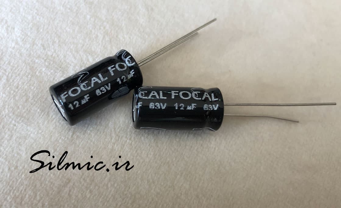 خازن کراس اور بی پلار 12 میکرو فاراد 63 ولت FOCAL فرانسه نوع رادیال 10%