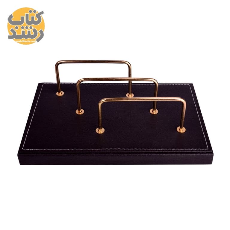 ست رومیزی اداری 9 تکه چرم و چوب CHARM CHOOB کد 6 قهوه ای — تصویر ۲