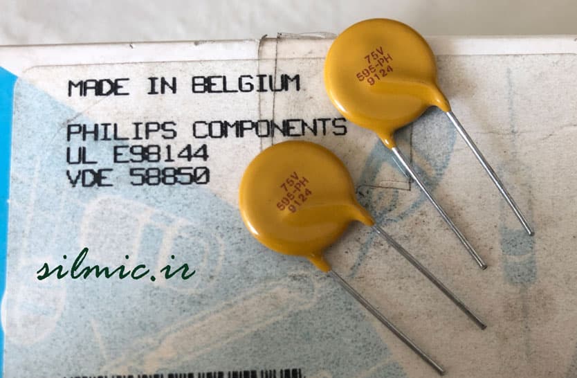 وریستور VDR از نوع متال اکسید با توان 75 ولت و قطر 17 میل ساخت PHILIPS 595PH — تصویر ۲