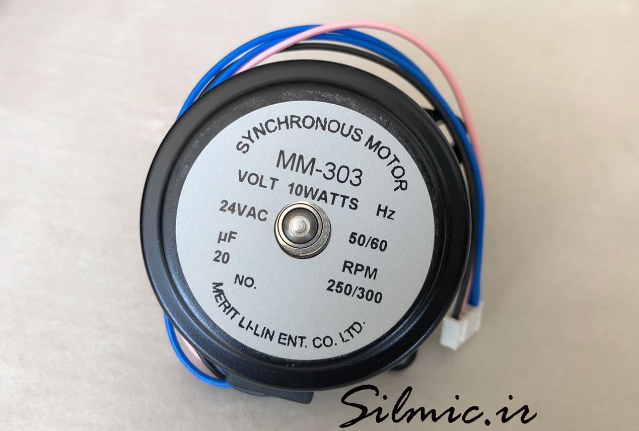 استپ موتور 300rpm با توان 10 وات ولتاژ 24vac و ظرفیت خازنی 20 میکرو LILIN — تصویر ۲