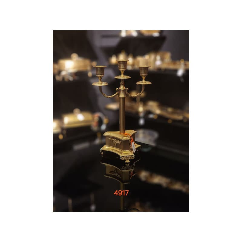 شمعدان سه شاخه آنتیک برنجی 4917