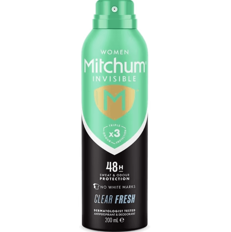 اسپری زنانه ضدتعریق میچام اینویزیبل Mitchum Invisible Clear Fresh حجم 200 میلی لیتر