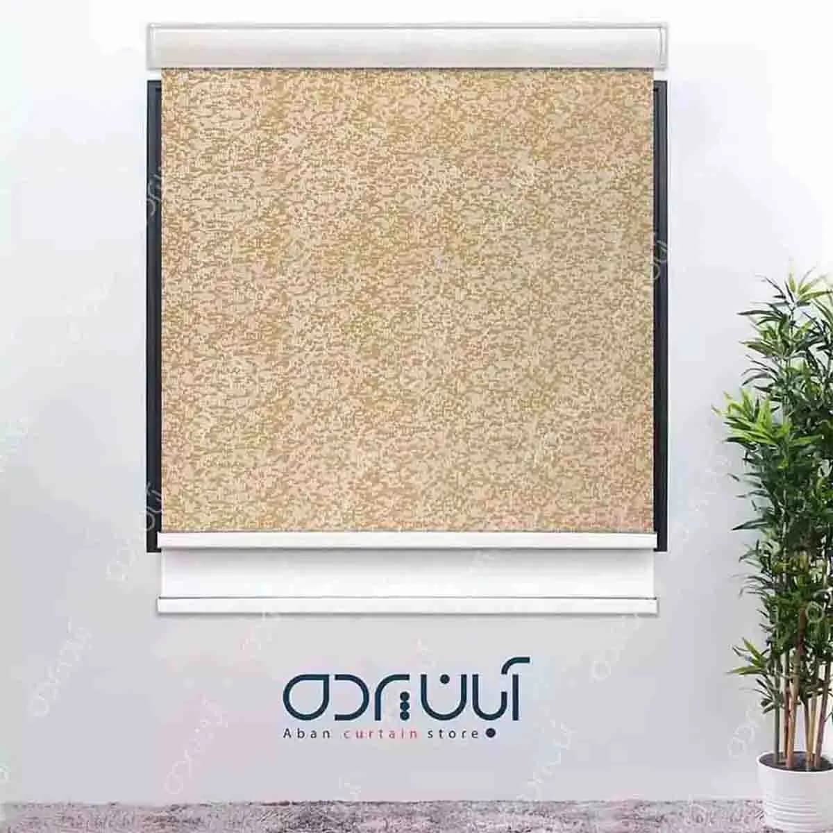 پرده شب و روز گلدوزی برفی نسکافه ای