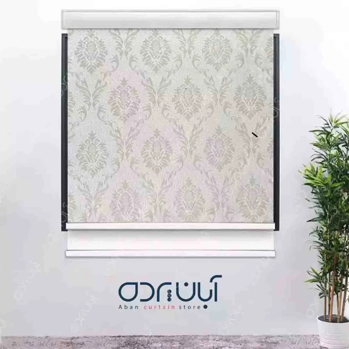 پرده شب و روز توری داماسک شیری