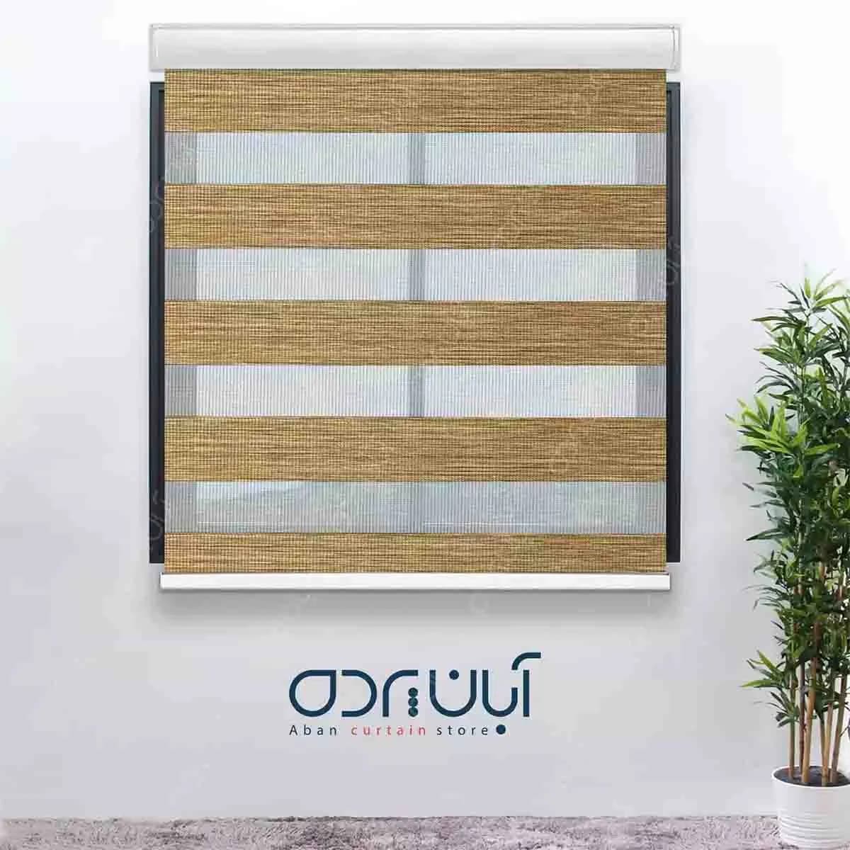پرده زبرا نسکافه ای طرح ابروبادی
