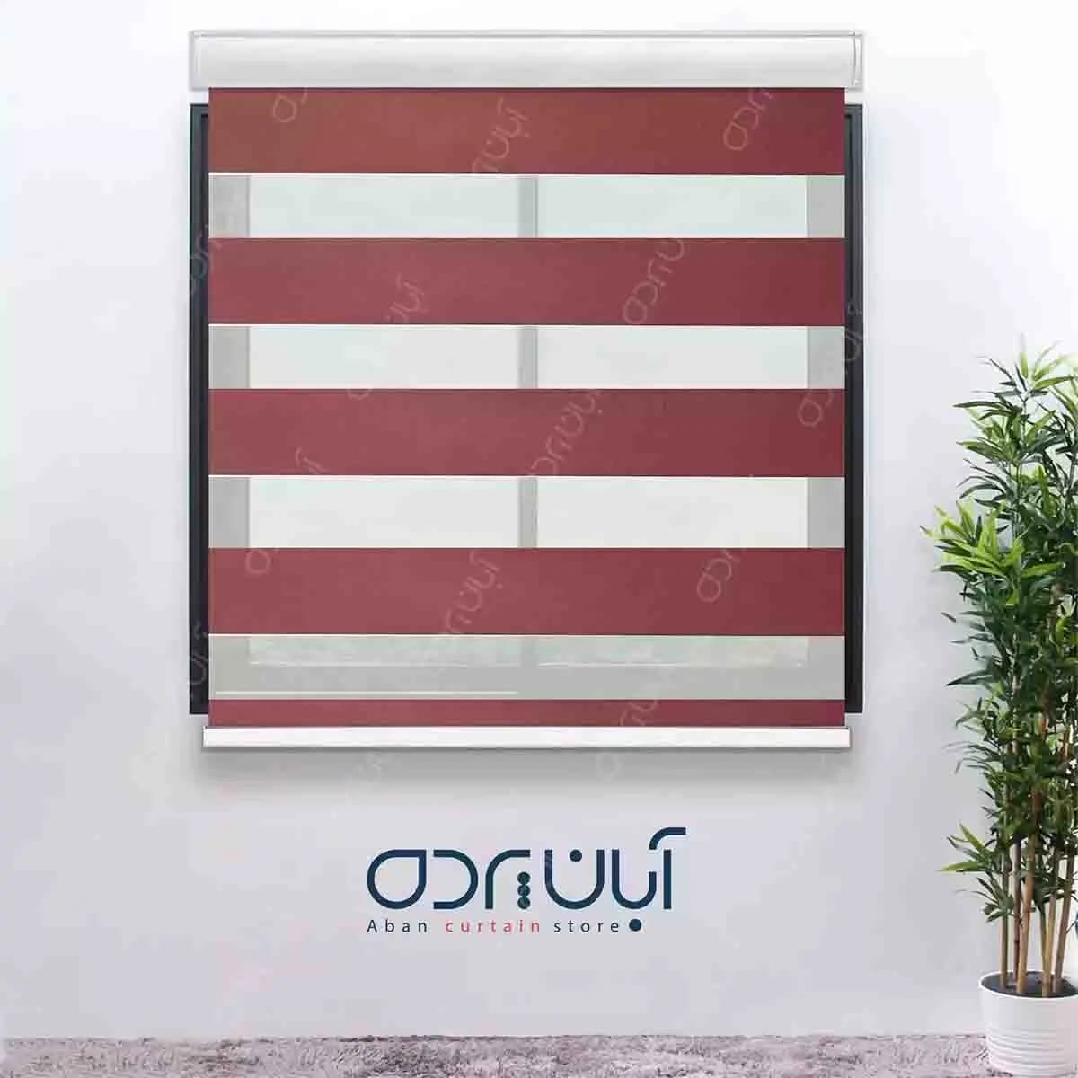 پرده زبرا زرشکی