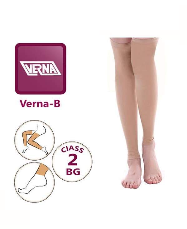 جوراب واریس ورنا معمولی بدون کفه تا بالای ران verna varicose socks BG