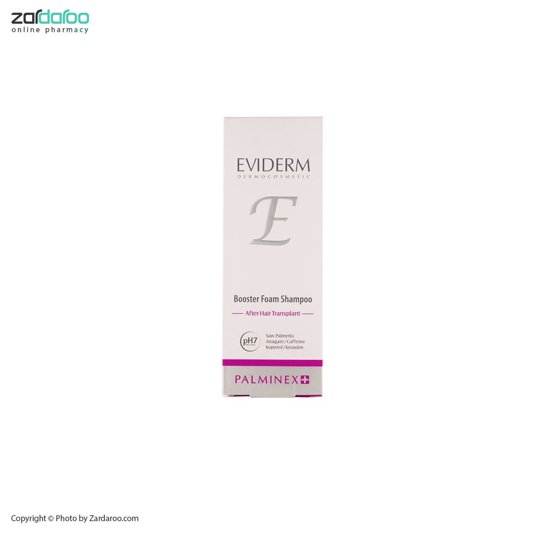 شامپو فوم تقویت کننده پالمینکس مناسب پس از کاشت مو اویدرم Eviderm