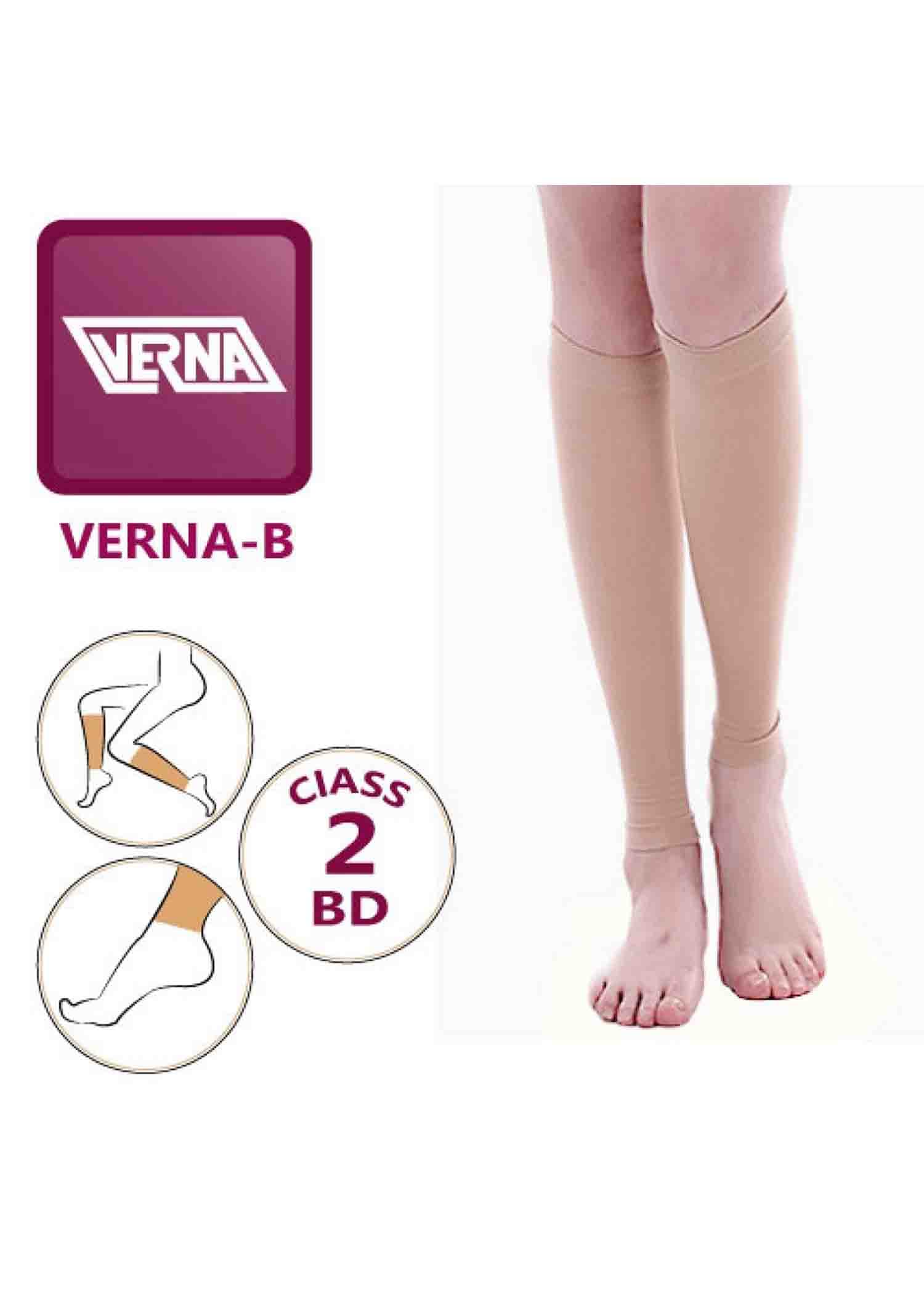 جوراب واریس ورنا معمولی بدون کفه تا زیر زانو verna varicose socks BD