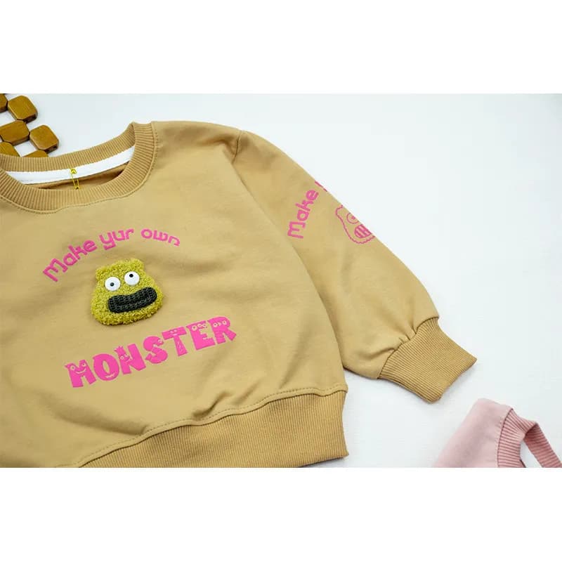 بلوز دخترانه طرح monster جنس پنبه یقه گرد مناسب پاییز و زمستان — تصویر ۱۰