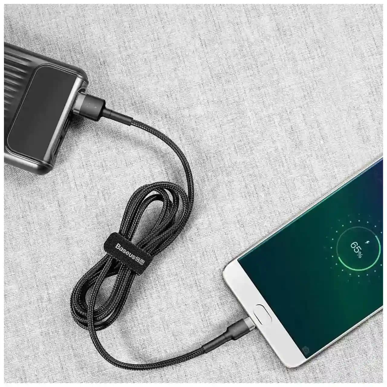 کابل تبدیل USB به میکرو USB بیسوس مدل CAMKLF طول 1 متر توان 2.4 آمپر — تصویر ۸