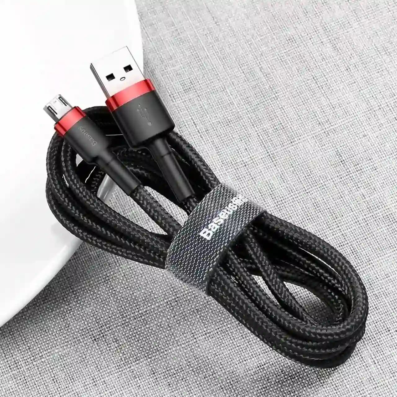 کابل تبدیل USB به میکرو USB بیسوس مدل CAMKLF طول 2 متر توان 1.5 آمپر — تصویر ۷