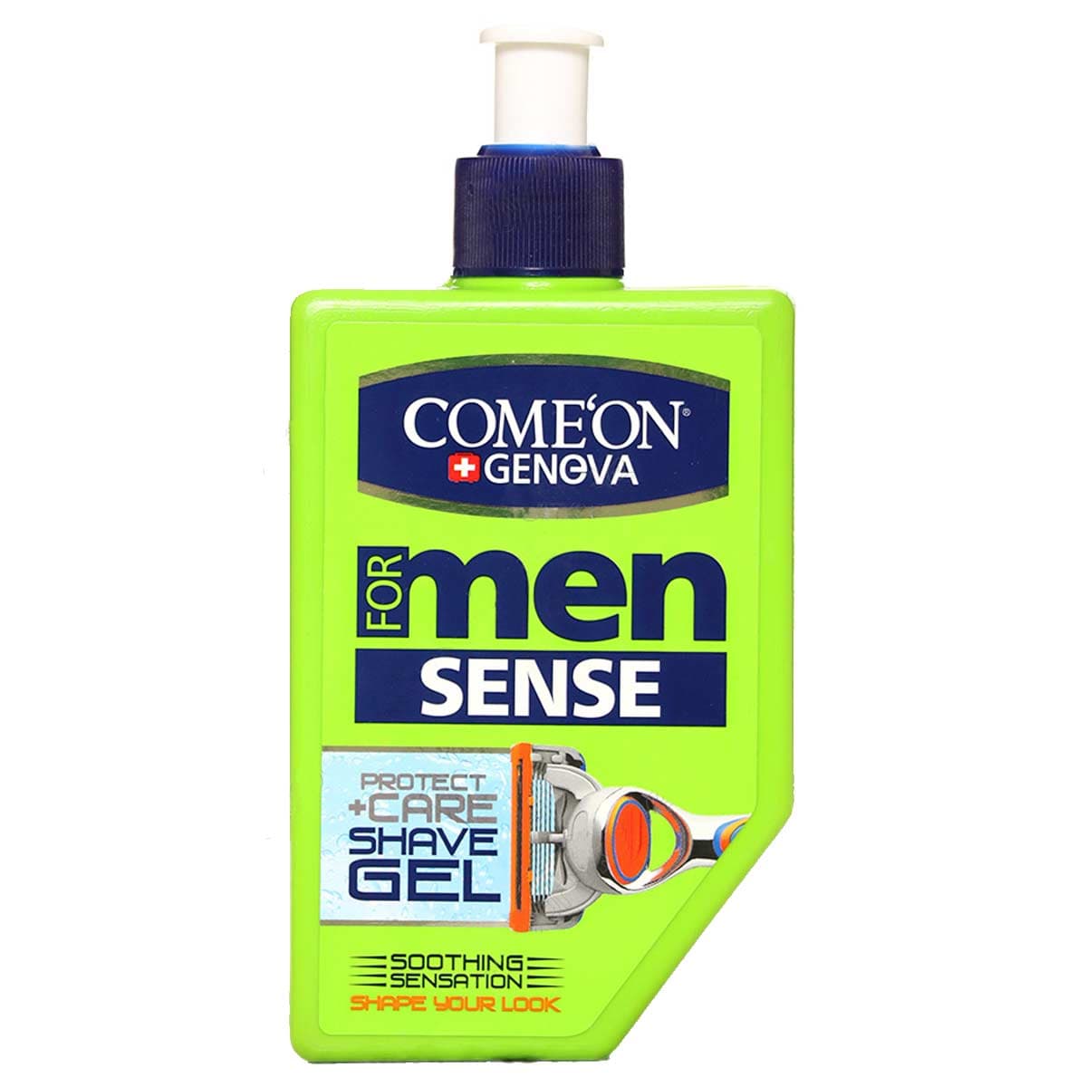 ژل اصلاح مردانه کامان مدل Sense مناسب پوست های حساس حجم 260 میل پمپی