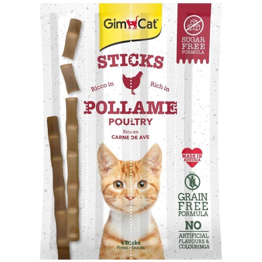 استیک مدادی گربه جیم کت مدل Sticks Poultry طعم مرغ تعداد ۴ عدد