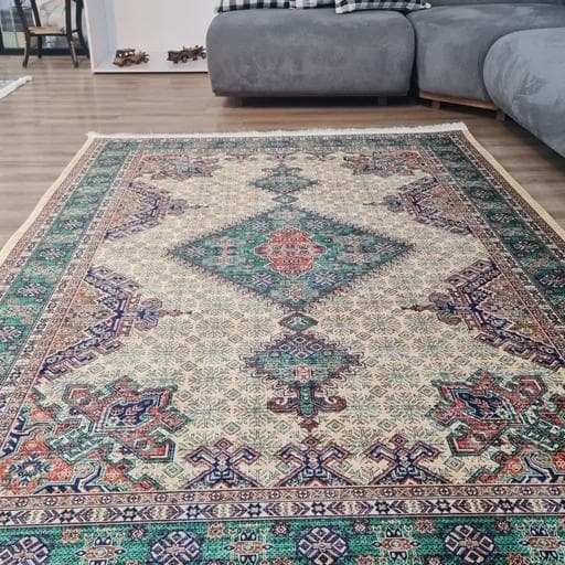 فرش چاپی فرشینه برند قالیوا مخمل هازان طرح سنتی مدرن u99(پس کرایه)