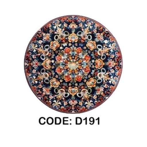 فرشینه قالیوا گرد مخمل ترک طرح فرانسه کد D191 (پس کرایه)