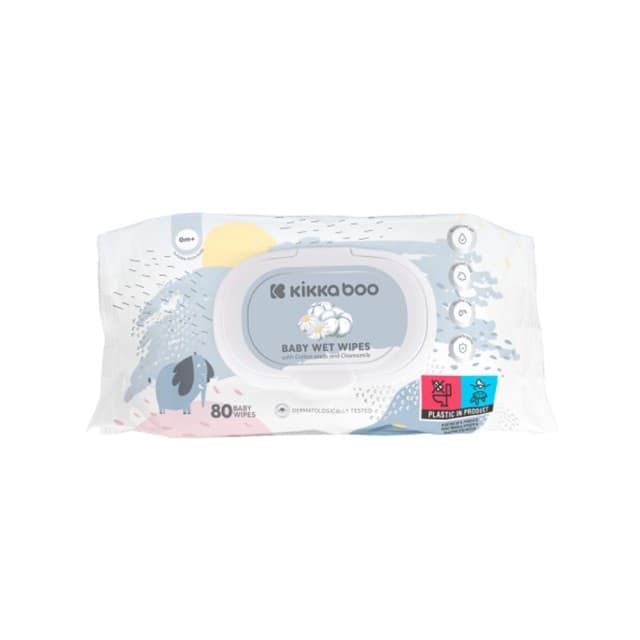 دستمال مرطوب نوزاد کیکابو بسته 80 عددی kikkaboo