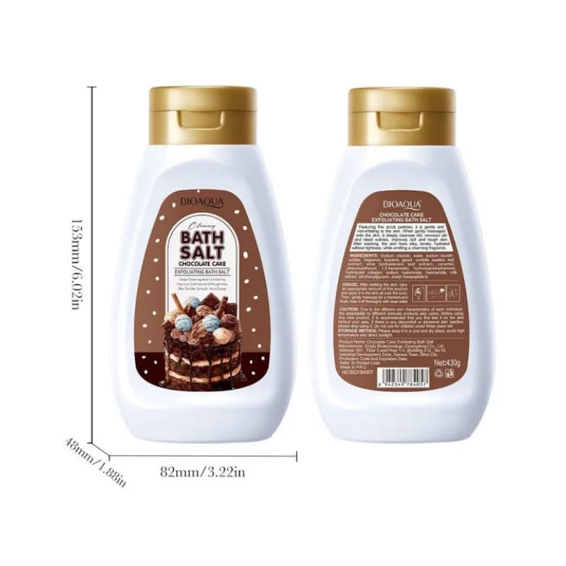 نمک بدن کیک شکلاتی بیوآکوا Bioaqua حجم 430 میل — تصویر ۳