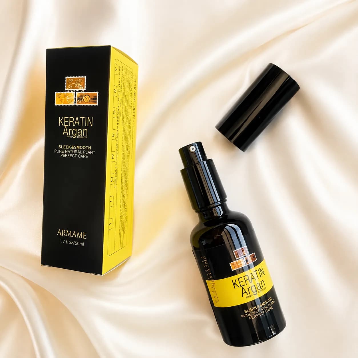 روغن ترمیم کننده کراتین و آرگان مو آرمام ARMAME حجم 50 میلی لیتر — تصویر ۴