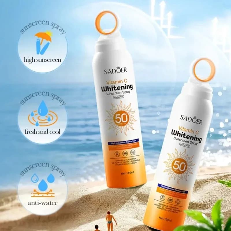 اسپری ضد آفتاب بدون رنگ سادور SPF 50 مدل ویتامین C حجم 150 میلی لیتر — تصویر ۵