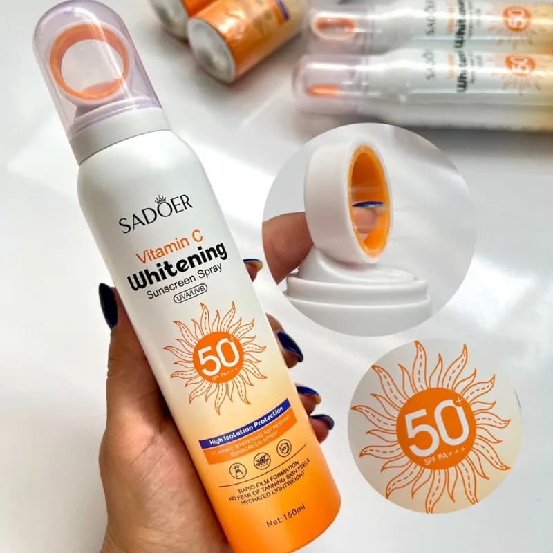 اسپری ضد آفتاب بدون رنگ سادور SPF 50 مدل ویتامین C حجم 150 میلی لیتر — تصویر ۶