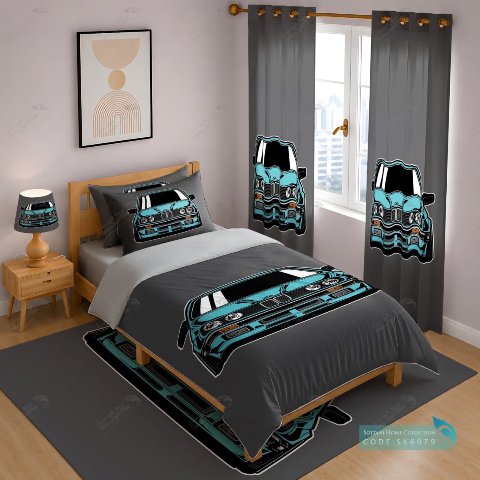 روتختی پسرانه طرح ماشین همراه با ست کامل کد SK6079